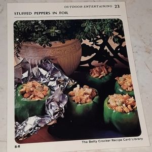 The Betty Crocker Recipe Card Library REPLACEMENT CARD OUTDOOR ENTERTAINING 1971